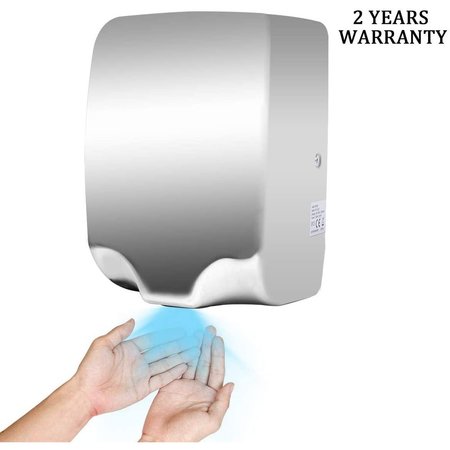 GLOBAL EQUIPMENT High Velocity Automatic Thin Hand Dryer, ADA, Brushed Stainless, 120V ThinDry KW-1038